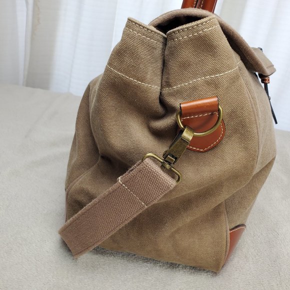 Large Canvas and Leather Shoulder Bag by Nood - Picture 9 of 16